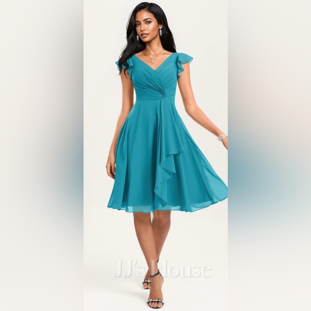 NWT JJ’s House Teal, Flutter Sleeve Dress size 10